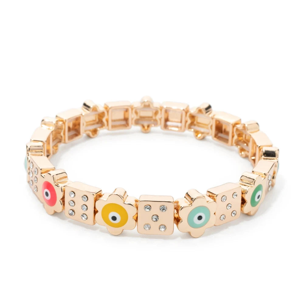 Gold Flower Charm Beaded Bracelet for Women | Boho Summer Jewelry Gift 2023