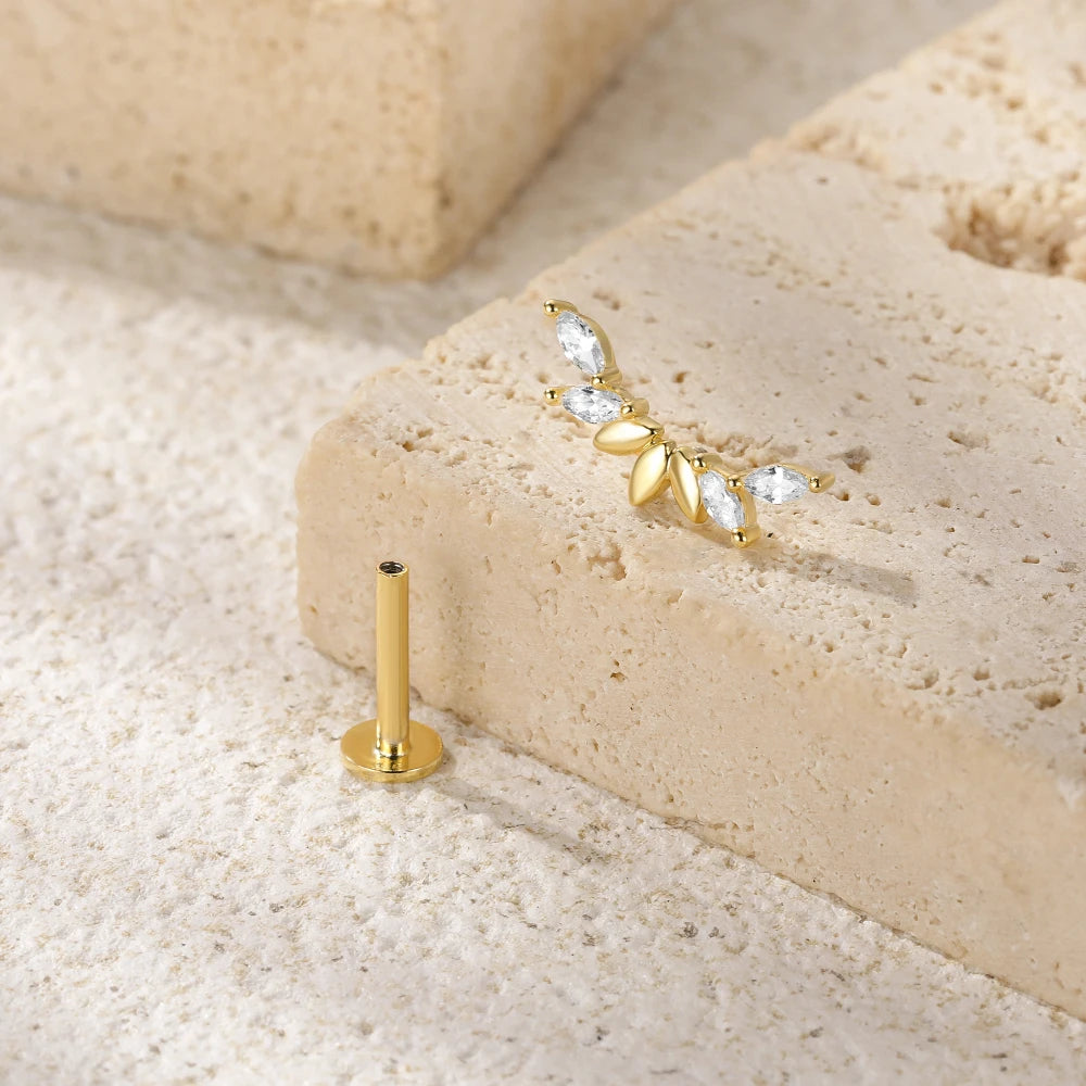 Aide 925 Sterling Silver Geometric Multi Piercing Stud Earrings for Women – K Gold Tassel Elegant Jewelry Gift