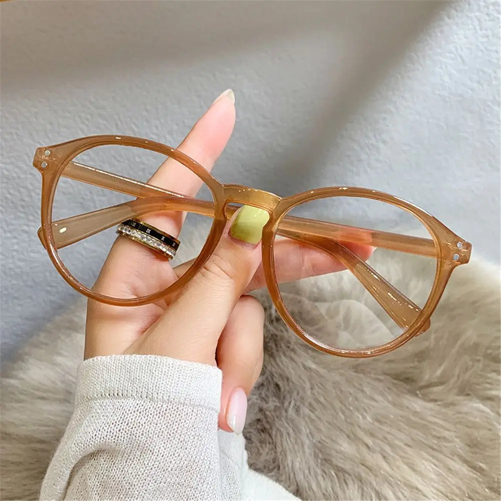 Vintage Round Anti Blue Light Myopia Glasses – Women & Men Nearsighted Reading Eyeglasses | Minus Diopter Spectacles