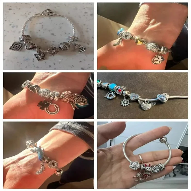 925 Sterling Silver Heart-Shaped Moon Rose Beads Charm | Classic Random Blind Bag | Affordable DIY Bracelet Jewelry Gift