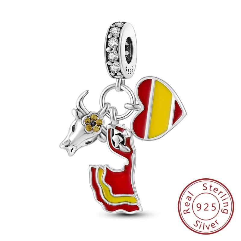 Original 925 Sterling Silver Paris Tower & Travel Charms – DIY Bracelet & Pendant Jewelry