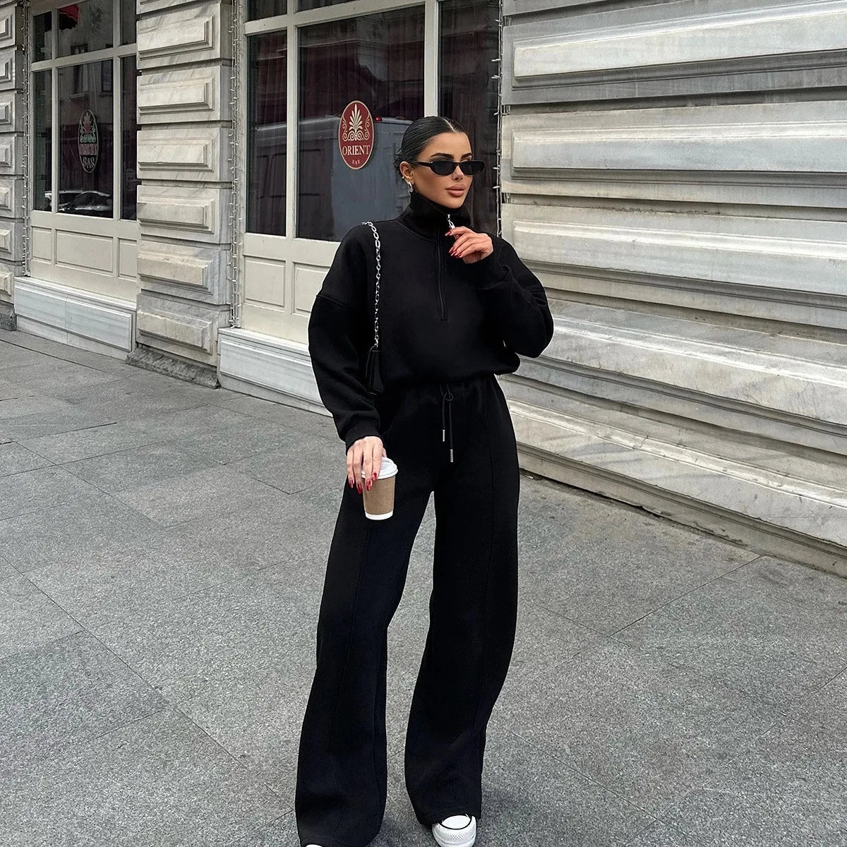 Women’s Autumn Winter Pants Set – Solid Color Pullover Sweatshirt & Trousers Casual Streetwear 🍂❄️