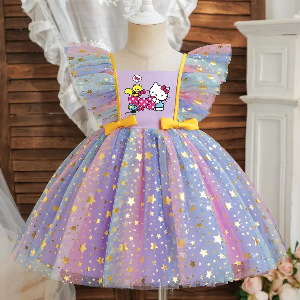 Hello Kitty Baby Princess Dress – Girls Birthday & Christmas Party Sleeveless Tulle Tutu Dress for 1-5Y