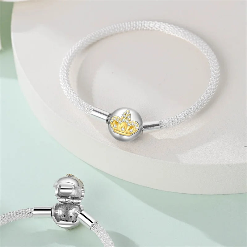 925 Sterling Silver Rainbow Leather Braided Bracelet | Eternal Love Stars & Moon Charm – DIY Women’s Beaded Jewelry Gift