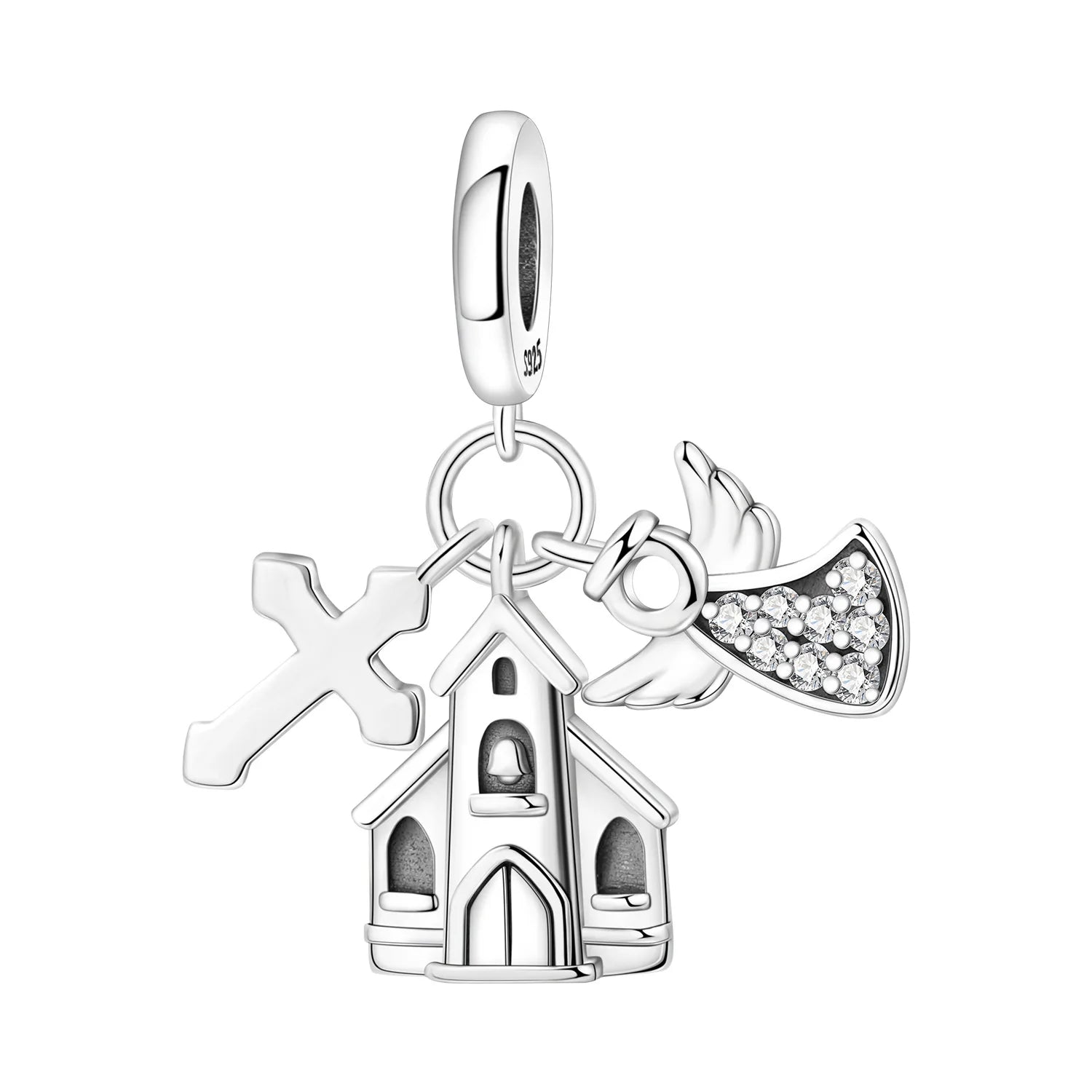 925 Sterling Silver Jesus Religious Symbol Charm Bead | Faith Pendant for Original Bracelet DIY Jewelry Gift