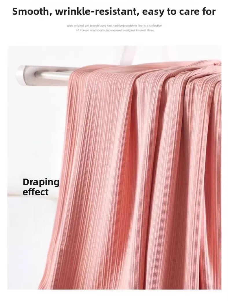 New 2025 Women’s Ice Silk Wide Leg Pants – High Waist Loose Thin Straight Casual Korean Trousers
