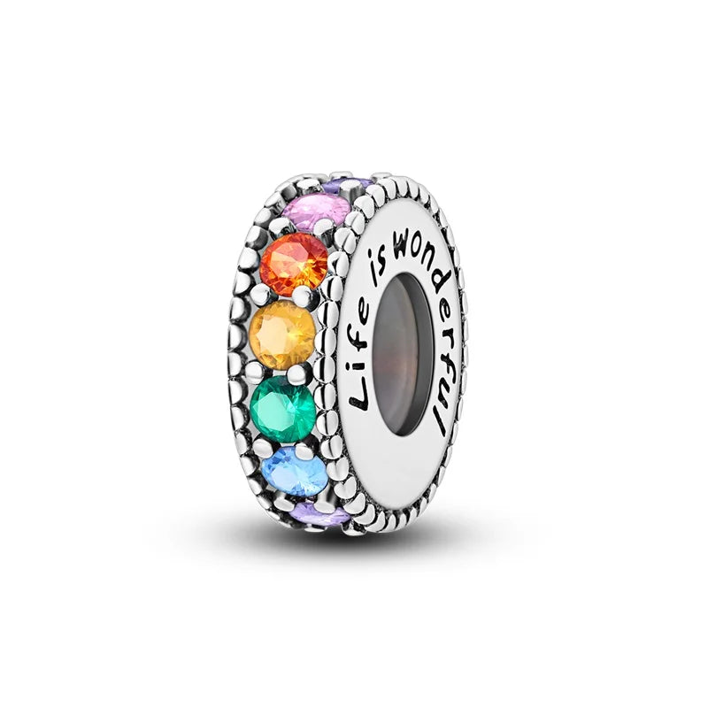 100% 925 Sterling Silver Rainbow Zircon Butterfly & Dragon Charms – DIY Bracelet Beads