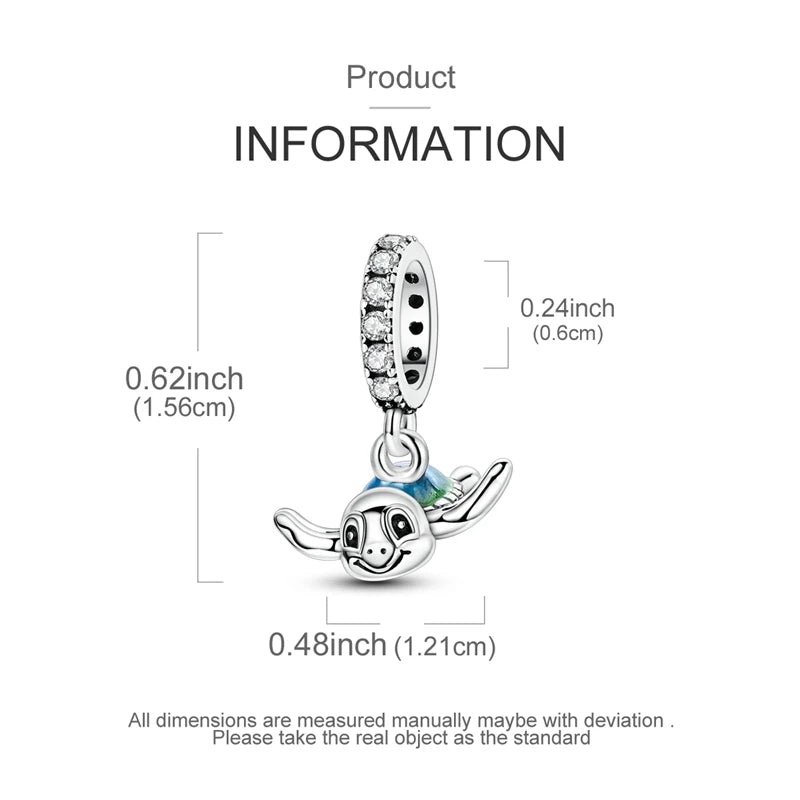 New Summer Ocean Silver Plated Sea Turtle & Starfish Shell Charm | DIY Bracelet Jewelry for Women