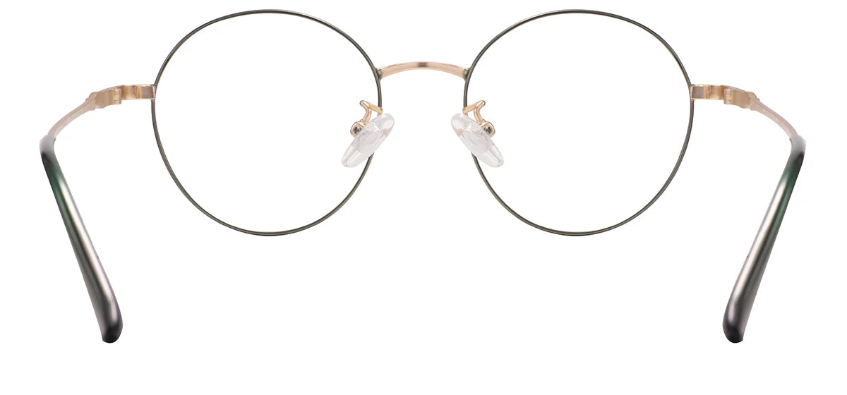 Colorful Round Metal Pink Glasses Frame – Luxury Unisex Full Rim Prescription Eyewear