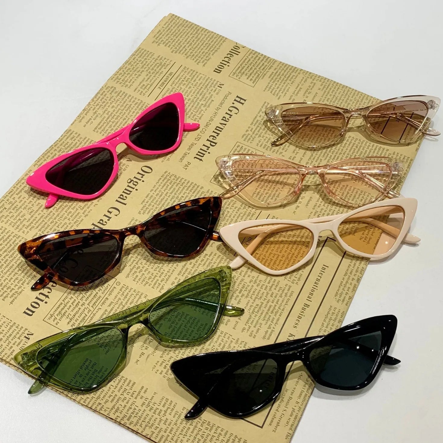 Small Frame Vintage Square Sunglasses – Women Men Cat Eye Triangle Sun Glasses Retro Unisex Eyewear