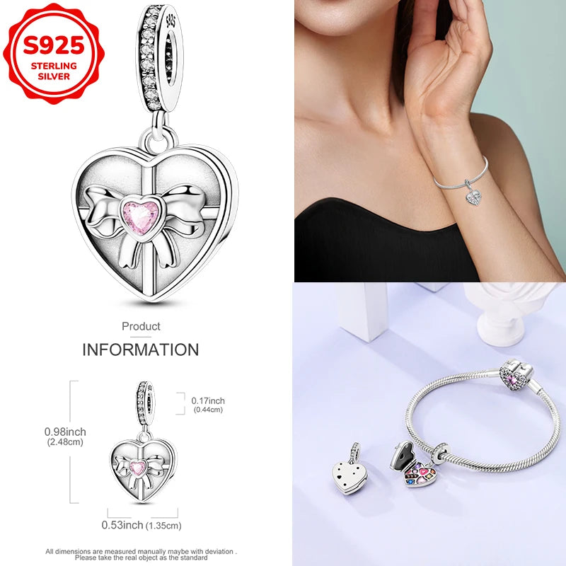Hot Sale 925 Sterling Silver Moments Keychain Charm | Fit Original Bracelet Beads Women’s Elegant Jewelry Gift