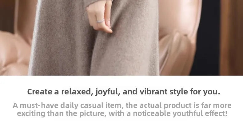 Women’s Mid-Length Knitted Wool Dress – High Collar Long Sleeve Casual Autumn Commute Dress for Ladies