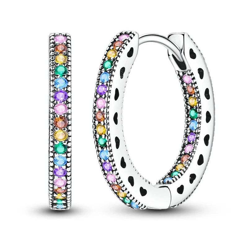 2025 925 Sterling Silver Hoop Earrings for Women | Drop Stud Fine Jewelry Engagement & Anniversary Gift