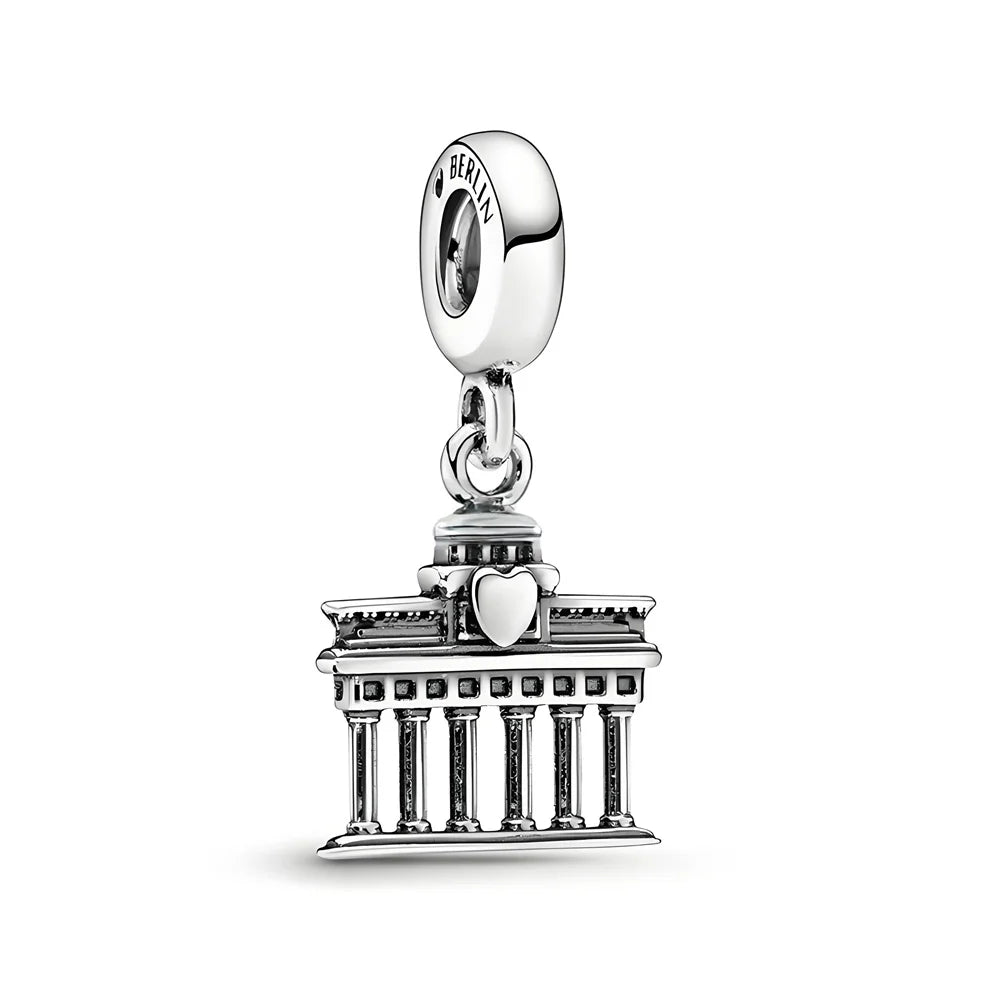 925 Sterling Silver Travel Charms – Japan, Bicycle, Car & Statue of Liberty Beads Fit Pandora Bracelet DIY Women’s Jewelry Gift