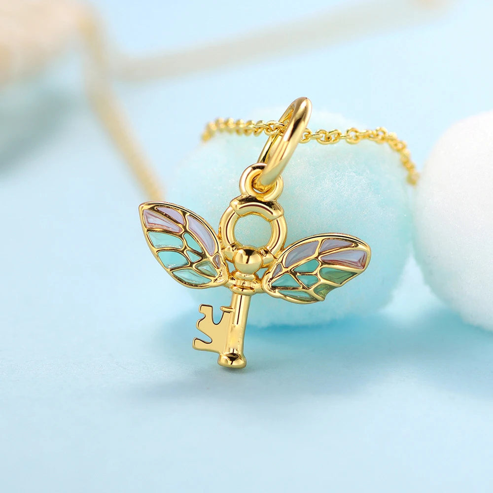 925 Sterling Silver Disney Castle Flower Fairy Rabbit Wings Charm | Fits Original Bracelet Pendant Women DIY Jewelry