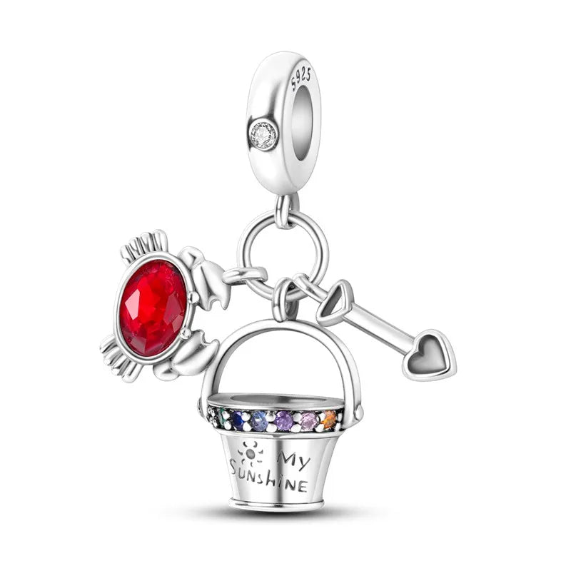 925 Sterling Silver Funny Playable Charms Beads | Smart Watch Tarot Bike Travel Dangle Fit Pandora Bracelet DIY Jewelry