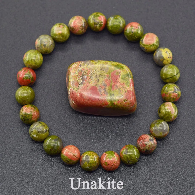 Genuine Tree Patterned Moss Agate Beads Bracelet – Natural Energy Healing Jewelry for Men & Women