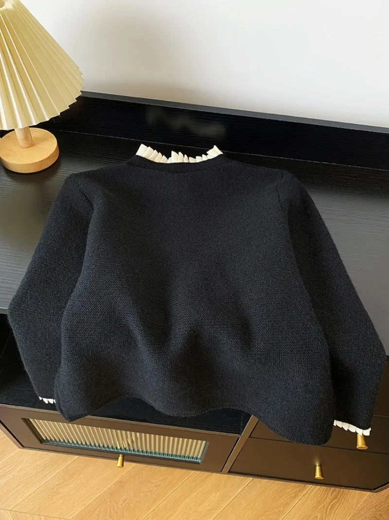Love Button Knitted Cardigan – Lazy Style Sweet Fashion Sweater Jacket for Women | 2024 Autumn New