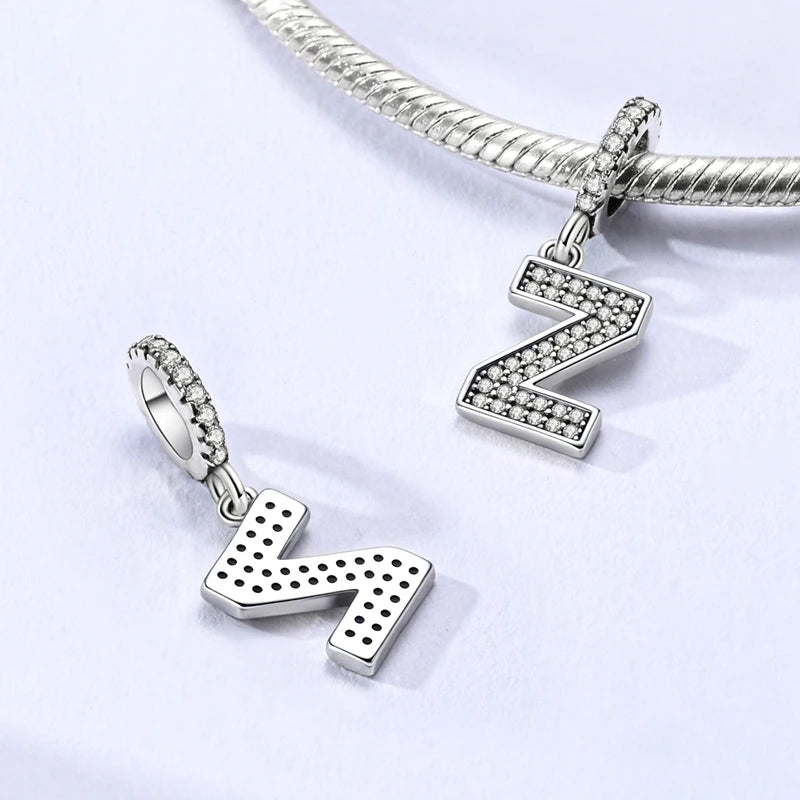 New 26 A–Z Letter Charms Beads 925 Sterling Silver | Alphabet Pendant Fit Original Bracelet Women Jewelry Gift