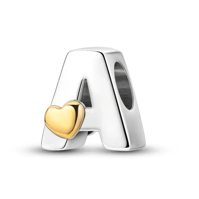 925 Sterling Silver A–Z Letter Charms | Alphabet Beads for Pandora