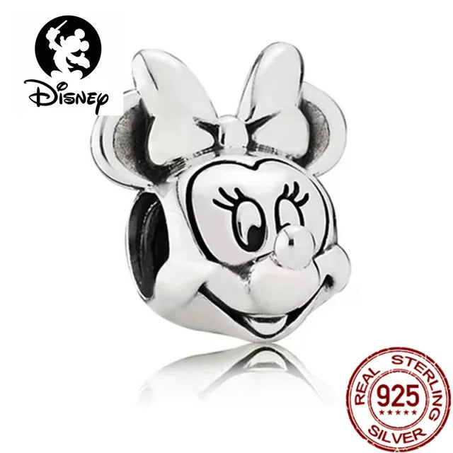 925 Sterling Silver Disney Character Beads – Mickey, Minnie, Princess, Stitch, Iron Man, Spiderman Charms for Pandora Bracelet