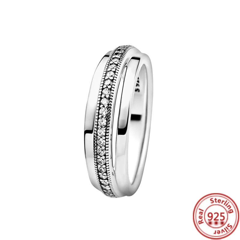 925 Sterling Silver Women's Golden Charm Pearl Ring | Retro Party & Anniversary Jewelry