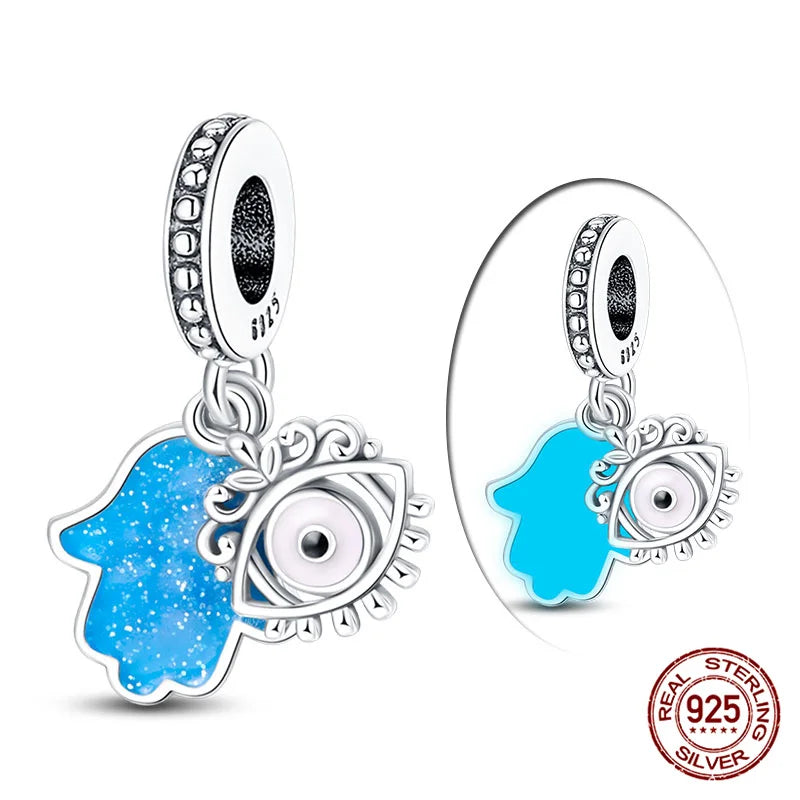 925 Sterling Silver Blue Zircon Evil Eye Charm | Original Devil Eye Series Bead Fits Pandora Bracelet – Women’s DIY Jewelry Gift