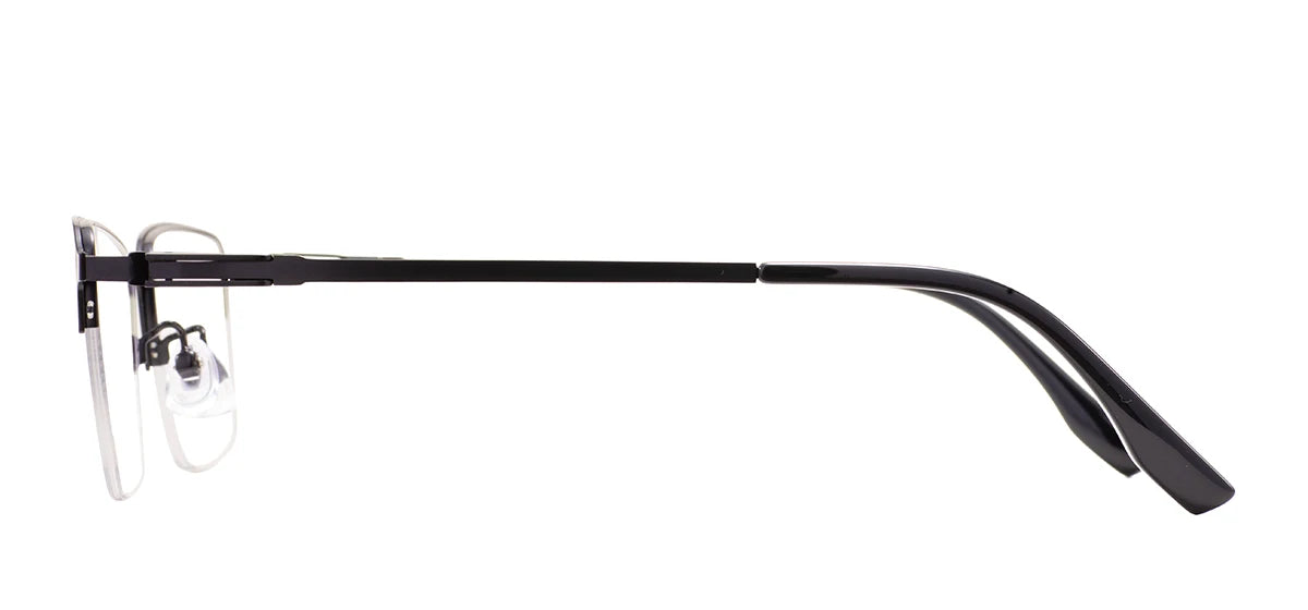 Metal Half Rim Rectangular Browline Glasses Frame for Men – Business & Prescription Eyewear