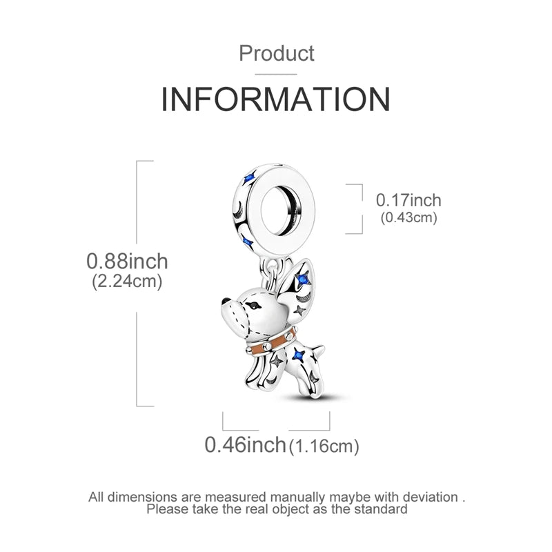 925 Sterling Silver Pink Cat & Dog Paw Charm Bead | Animal Claw Bone Beads for 925 Bracelet DIY Jewelry Gift