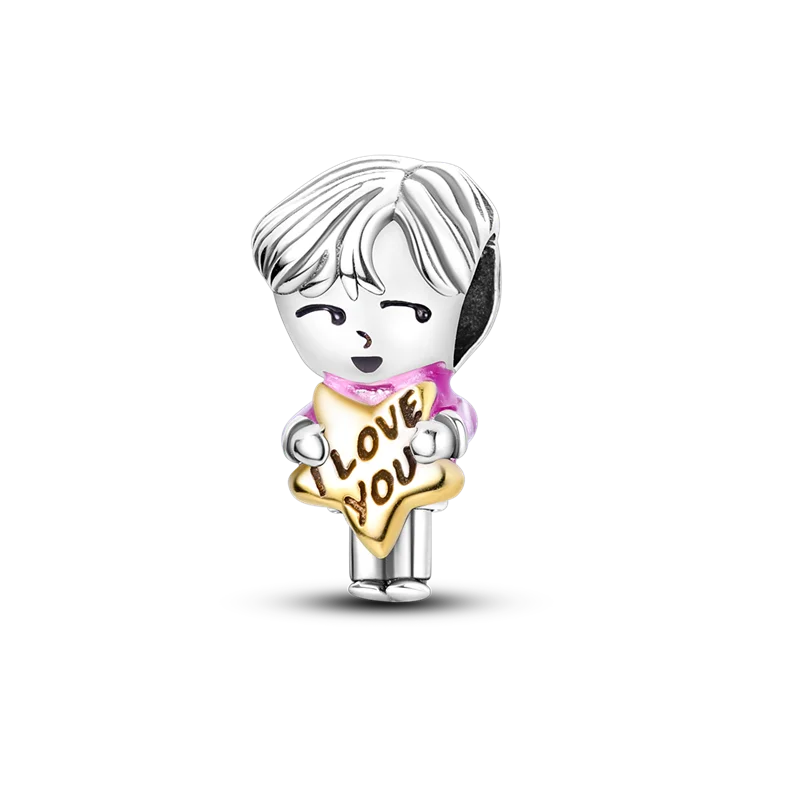 Silver Plated Colorful Glowing Moon & Stars Rainbow Dangle Charms | Fit Original Bracelet & Necklace | Women’s Jewelry Beads