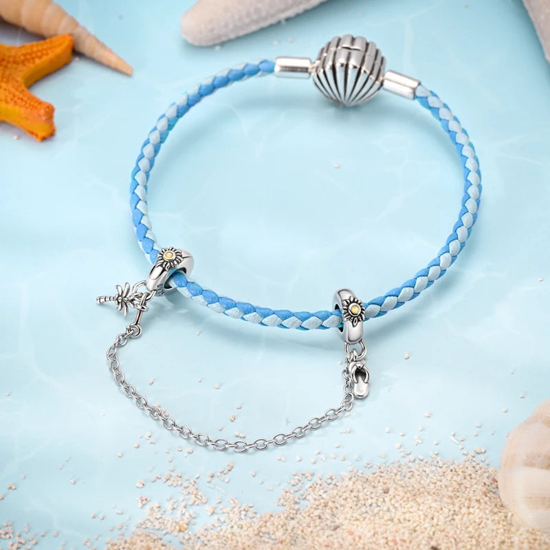 New Summer Ocean Silver Plated Sea Turtle & Starfish Shell Charm | DIY Bracelet Jewelry for Women