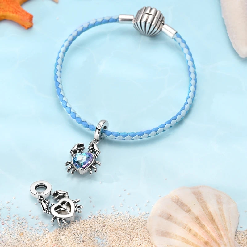 New Summer Ocean Silver Plated Sea Turtle & Starfish Shell Charm | DIY Bracelet Jewelry for Women