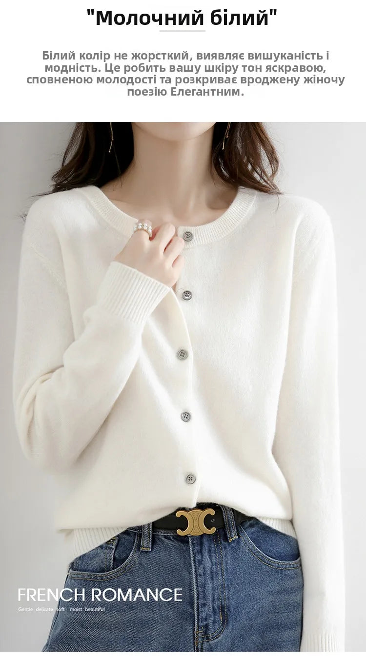 Off-Season Knitted Open Cardigan – Women’s Loose Round Neck Outerwear | Large Size Sweater for Spring & Autumn