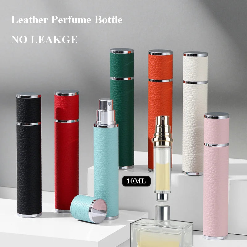 10ML Portable Leather Perfume Bottle – Refillable Compact Atomizer | Travel Spray Bottle Multipurpose