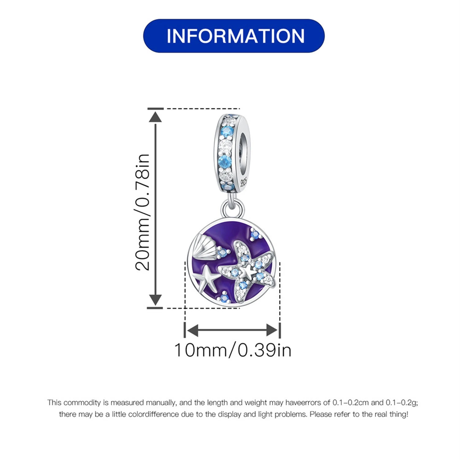 925 Sterling Silver Temperature Color Change Charm Bead | Magic Pendant for Original Bracelet DIY Jewelry