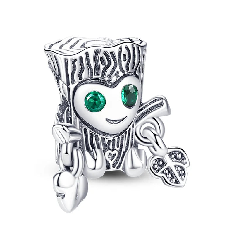 925 Sterling Silver Colorful Charms – Rose, Crown, Rainbow & Heart Dangle Beads Fit Pandora Bracelet & Necklace