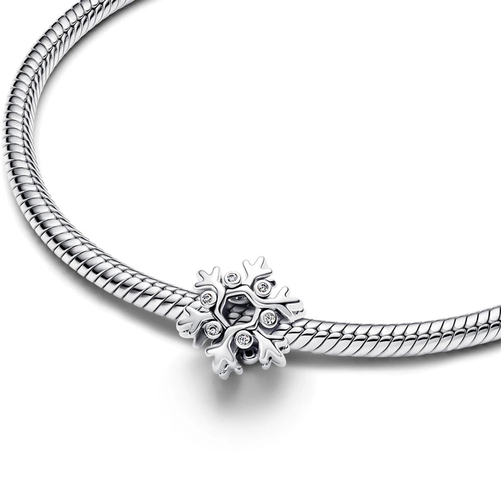 Sparkling Christmas Butterfly Bell Moon Charms | 925 Silver Beads Fit Original Pan Bracelet | DIY Women Jewelry New Year Gift