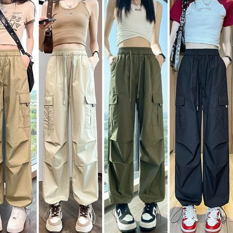 Fashion Women Joggers Pants | Casual Chic Straight Cargo Pants | High Waist Slim Streetwear Trousers
