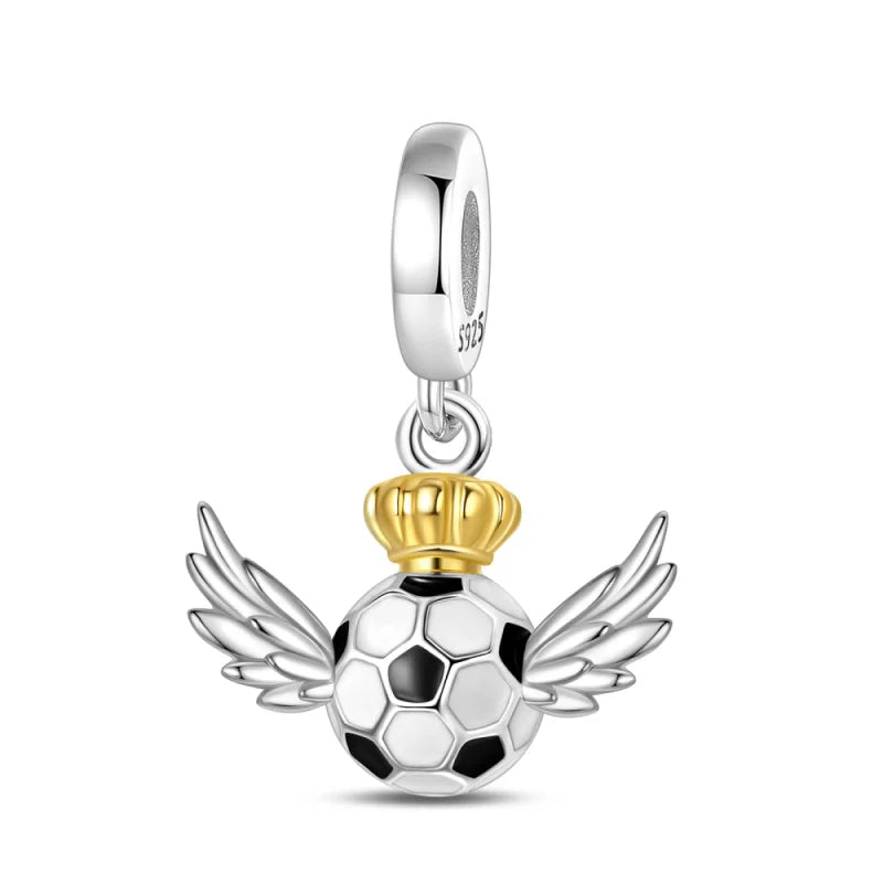 925 Sterling Silver Soccer Trophy Jersey Charm Beads – Fits 3mm Bracelets DIY Jewelry