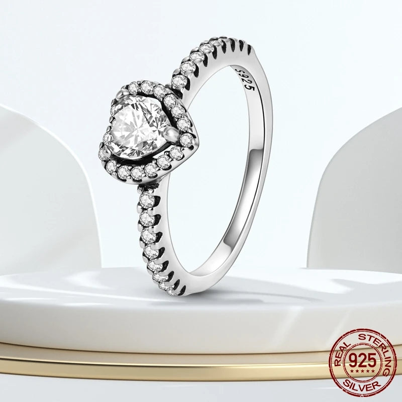 925 Silver Stackable Infinite Heart Daisy Flower Ring for Women | Sterling Silver Brand Jewelry Gift