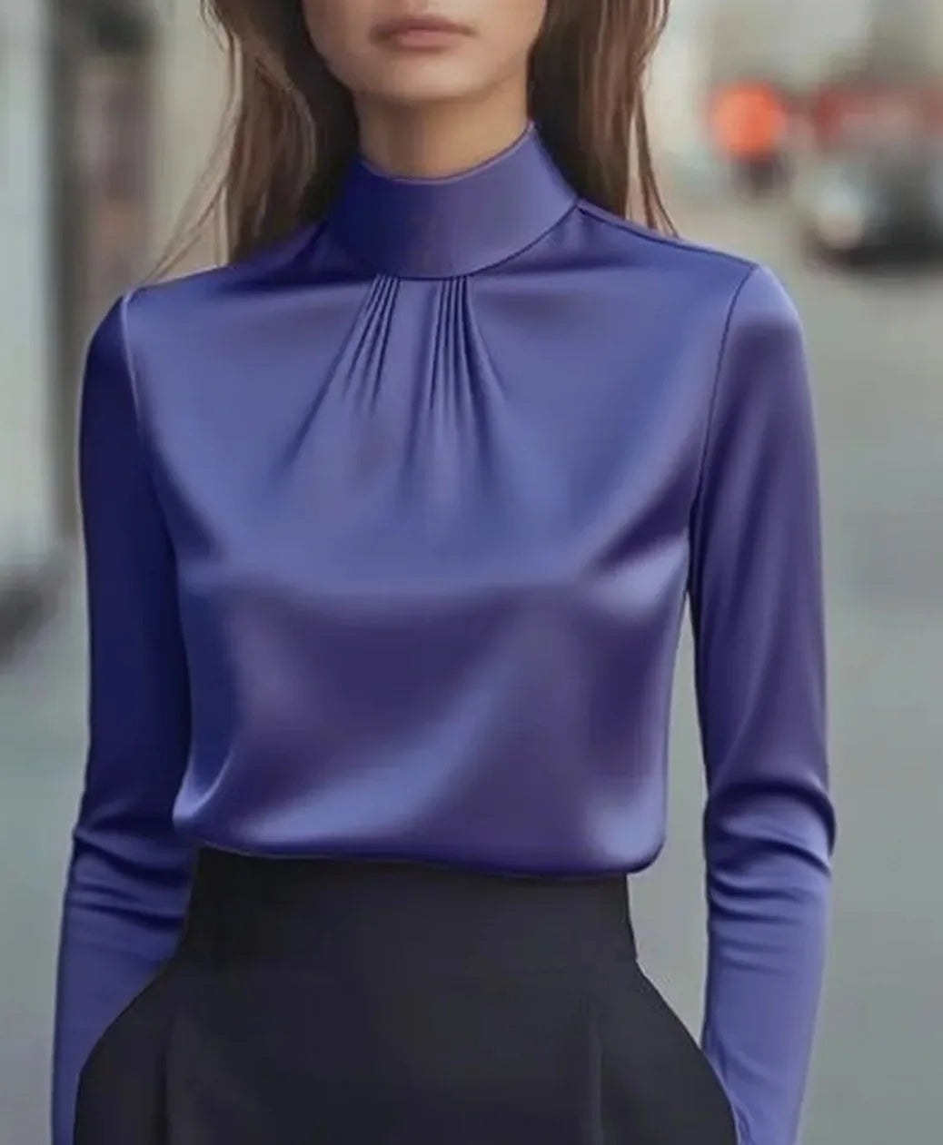 Elegant Women’s Turtleneck Shirt 🌿 Khaki Pullover Korean Fashion Top ✨