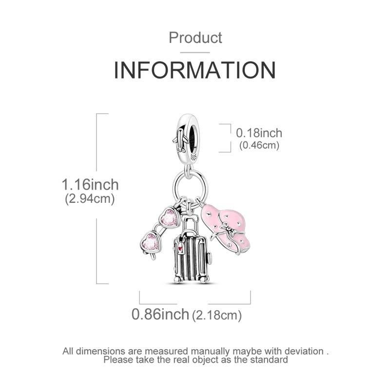 925 Sterling Silver Zircon Bowknot Heart Balloon Charms | Original Pendant Beads Fit Bracelet DIY Fine Jewelry for Women