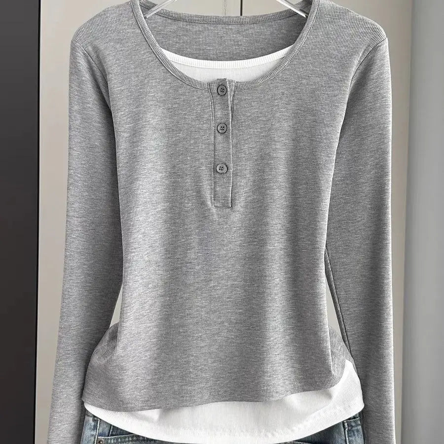 Women’s Loose Long Sleeve T-Shirt – Thin Base Layer Inner Wear | Casual Basic Top for Spring, Summer & Autumn