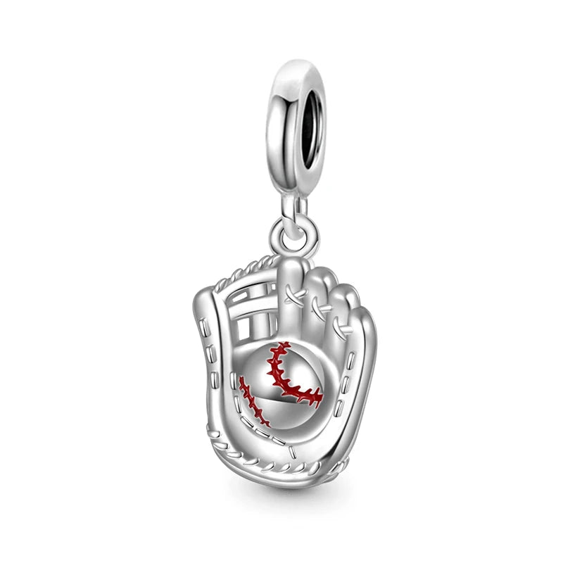 2025 S925 Sterling Silver Sports Series Charms | Basketball, Rugby, Baseball & Golf Pendant Fit Pandora Bracelets & Necklaces