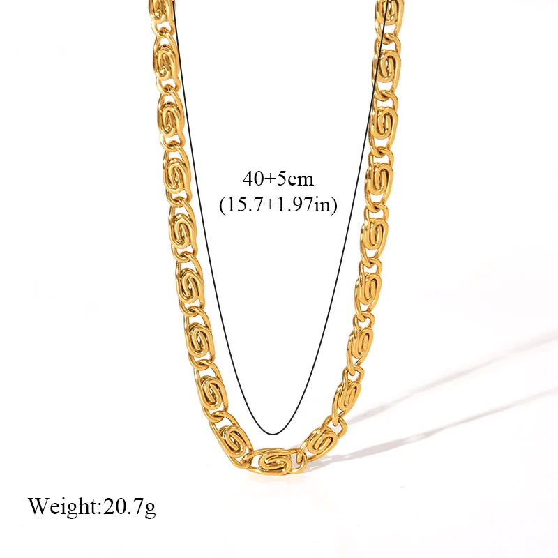 EILIECK 18K Gold Plated Stainless Steel Chain Necklace for Women – Waterproof Fashion Jewelry Gift