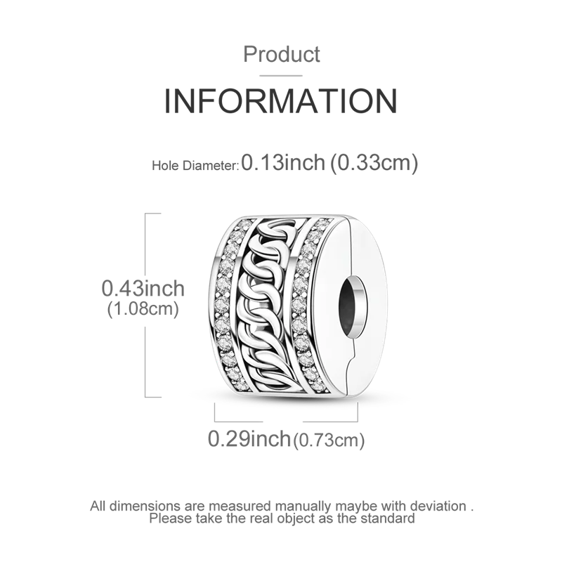 925 Sterling Silver Star, Moon & Heart Safety Chain | CZ Beads Angel Wing Charm for Original Bracelet DIY Jewelry