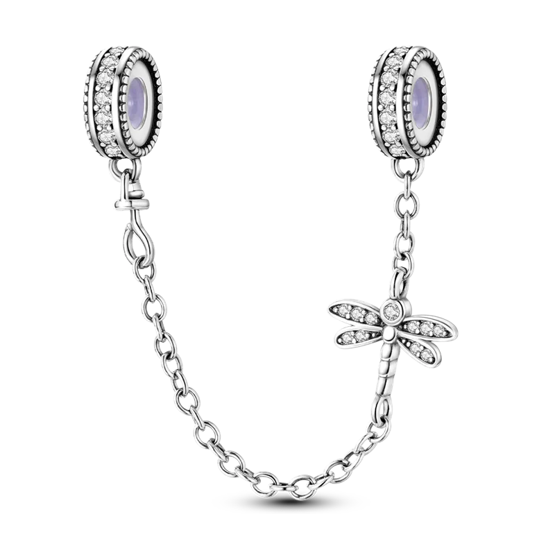 Silver Clasp 925 Sterling Silver Round Daisy Charm Beads | Safety Chain Pendant for Original Bracelets Jewelry