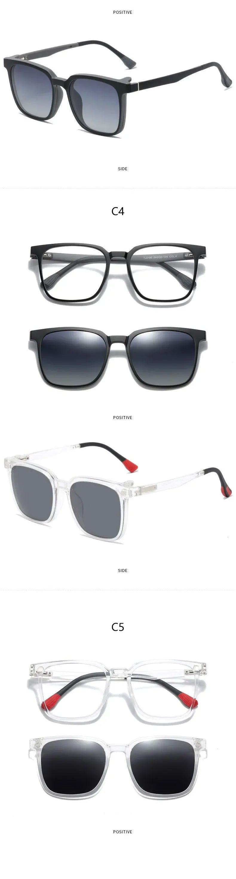 CLLOIO Magnetic Clip-On Prescription Glasses – Polarized Sunglasses Lens for Men & Women | Myopia, Progressive, Anti-Blue Light