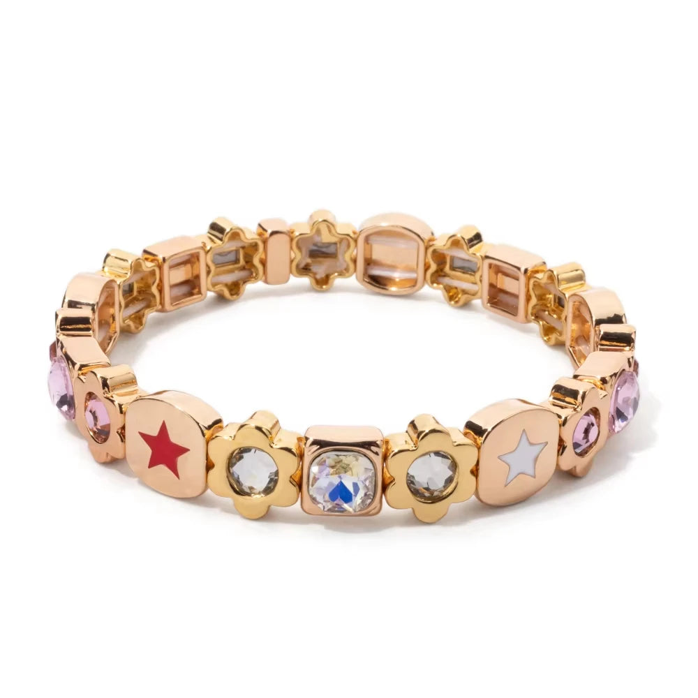 Gold Flower Charm Beaded Bracelet for Women | Boho Summer Jewelry Gift 2023