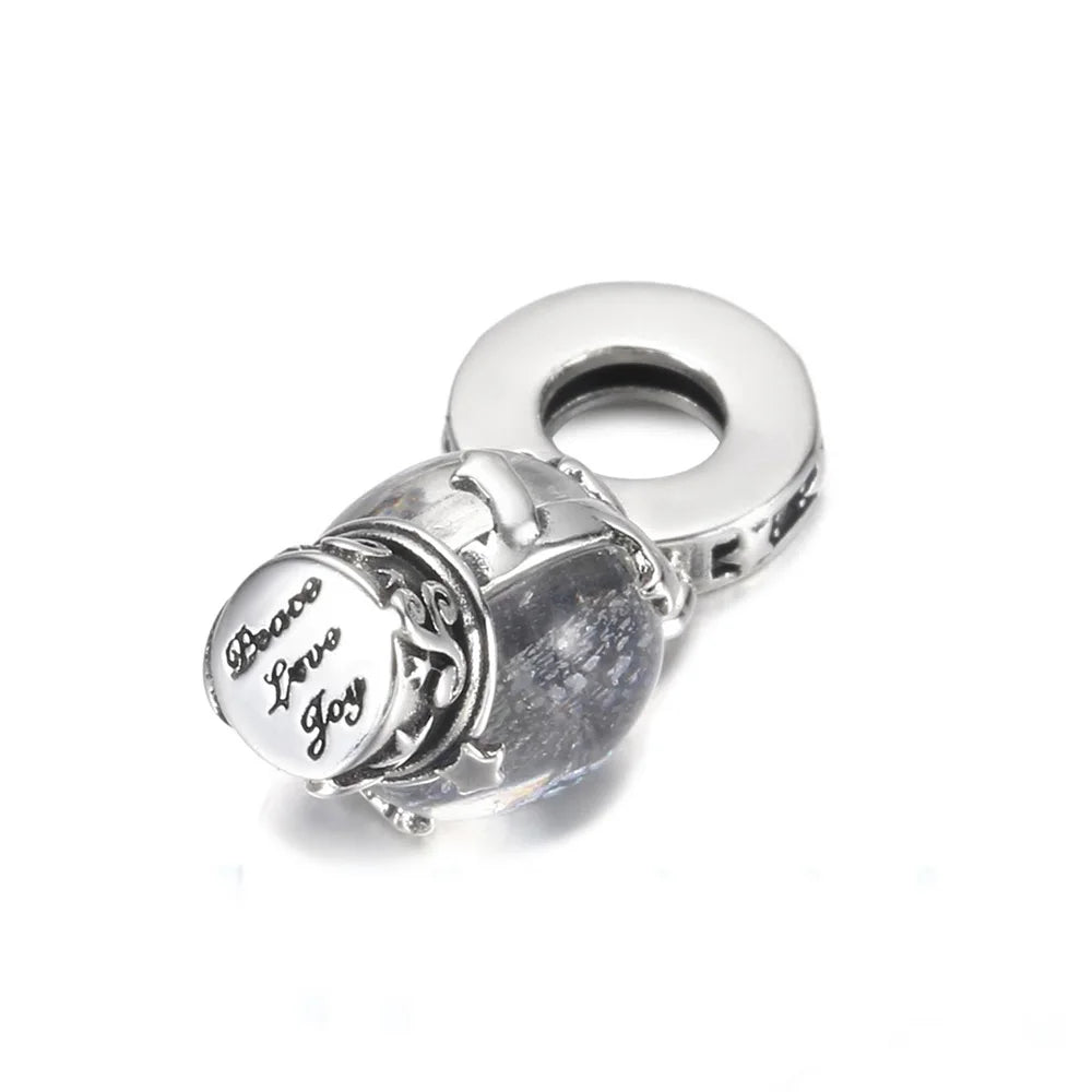 925 Sterling Silver Blue Planet & Dolphin Galaxy Dangle Charm | Women’s Bracelet DIY Jewelry